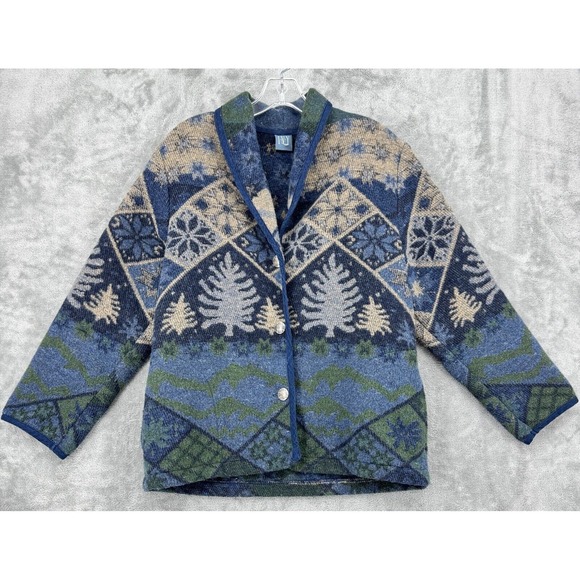 Medium Jackets & Blazers - Vintage Ivy Jacket Womens Medium Western Cabin Fair Isle Cozy Aztec Southwestern